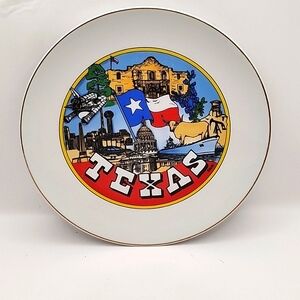 Vintage Texas Souvenir Plate 7.75"